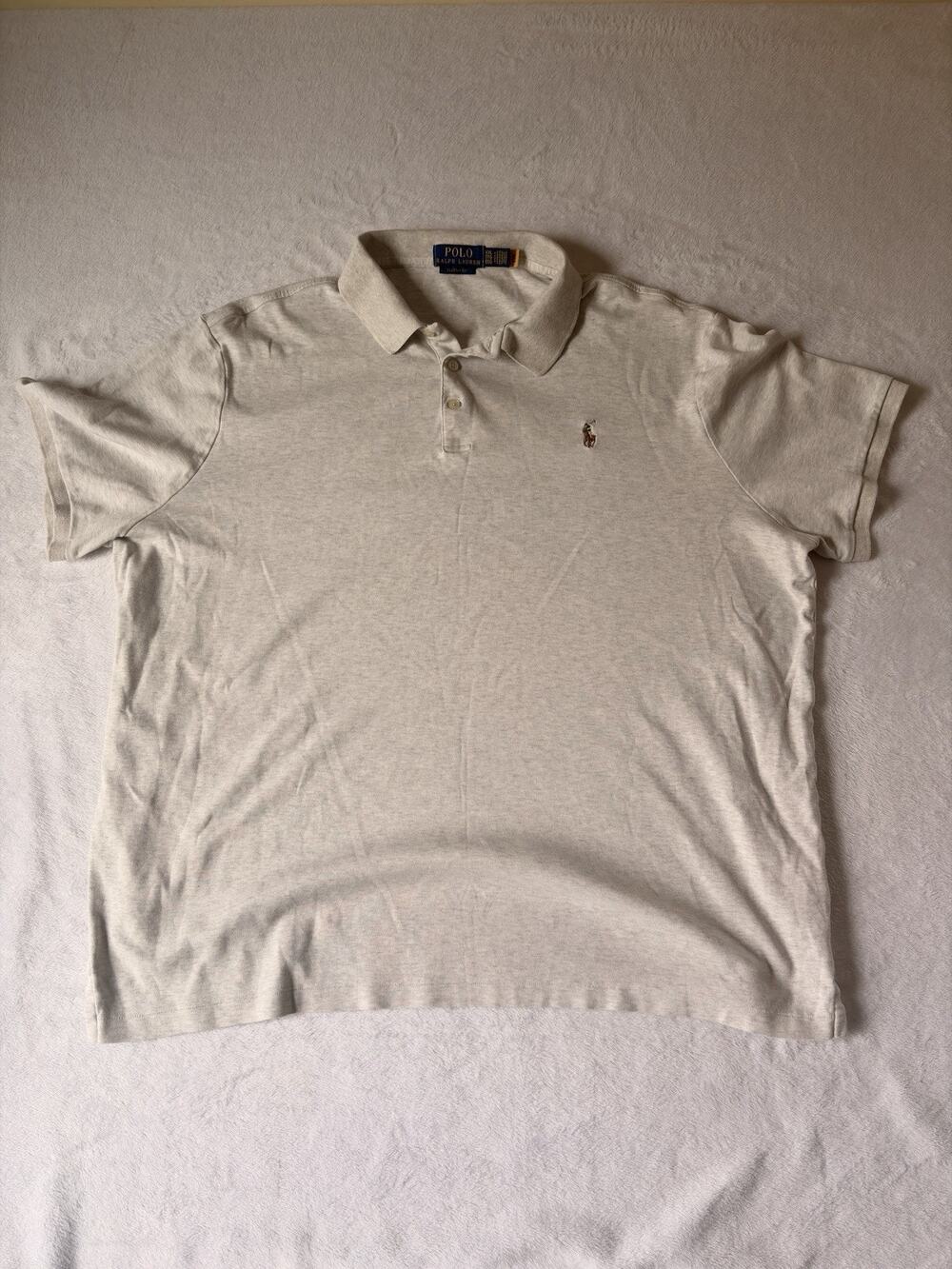 Polo Ralph Lauren Men’s XXL Tall Polo Shirt White Gray